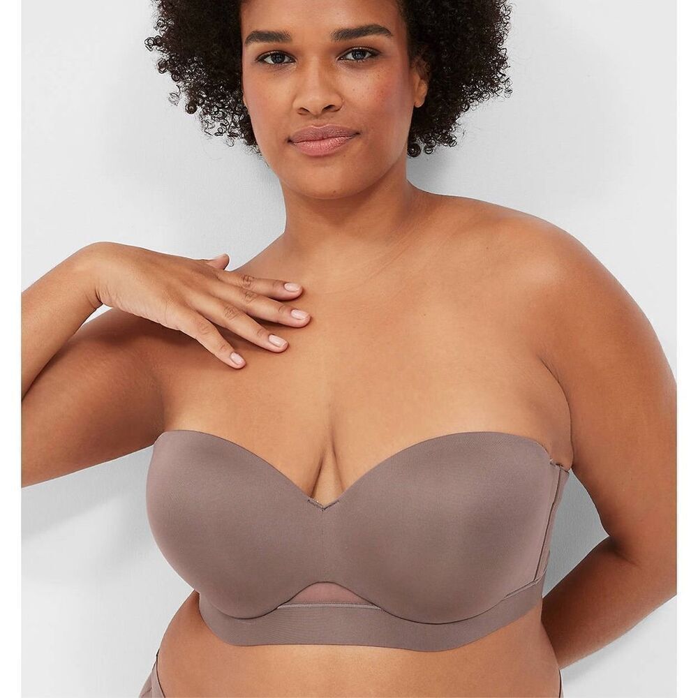 Cacique Comfort Bliss Lightly Lined Multi-Way Strapless Bra 48C